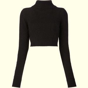 dark gray mock neck/turtle neck crop top